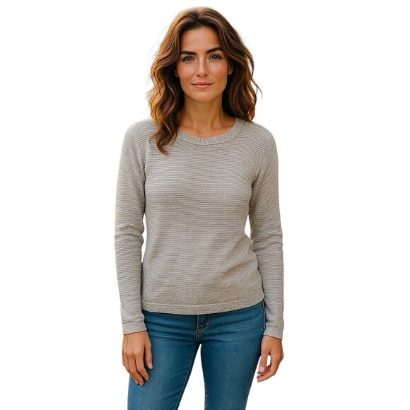 Loft Loose Knit 100% Cotton Sweater Beige Size M Neutral Beach Minimalist Boho - Picture 1 of 12